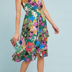 Plenty by Tracy Reese Vibrant Floral Asymmetrical Dress- Anthropologie